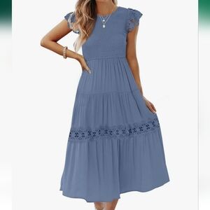 Periwinkle Lace Trim Sun Dress